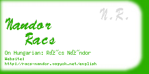 nandor racs business card